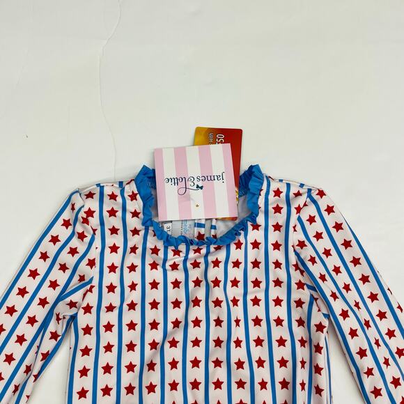 NWT  James & Lottie Size 3T Leighton Rash Guard Swim in Stars & Stripes - Picture 4 of 7